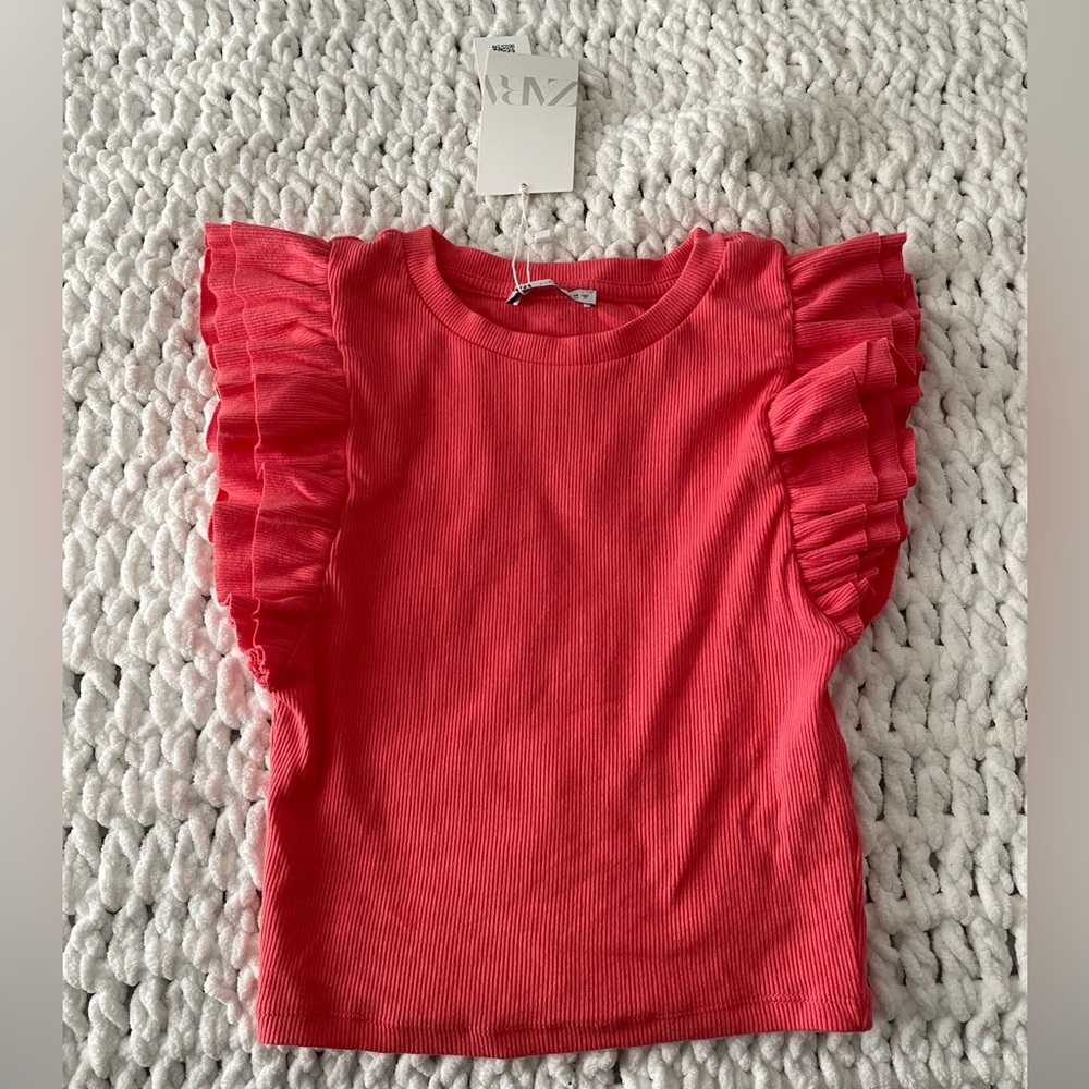 ZARA peach ruffled Top